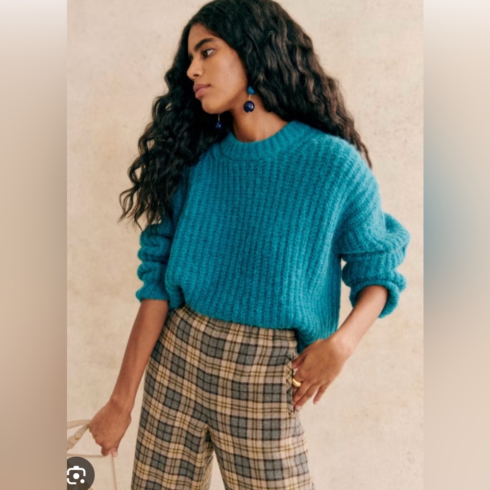 Sezane Jose Jumper Turquoise - Size XXS